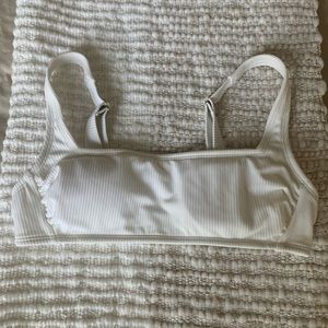 Target Xhilaration White Ribbed Bikini Top